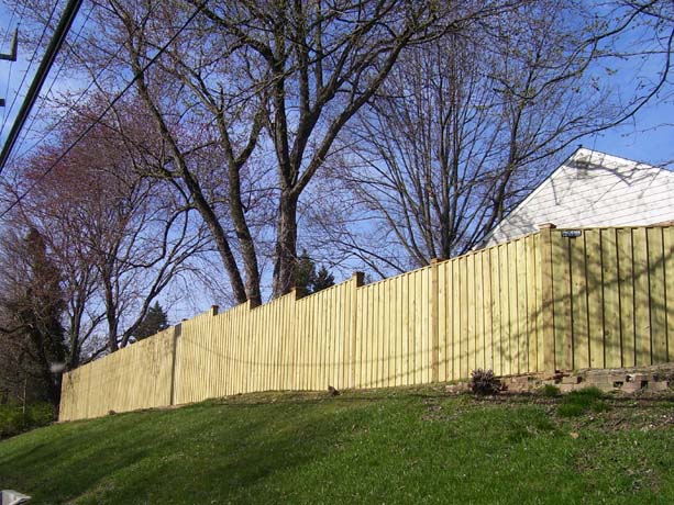 Board and Batton Fence with steps