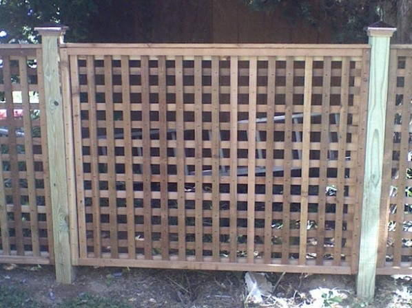 Custom made lattice fence